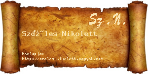 Széles Nikolett névjegykártya