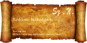 Széles Nikolett névjegykártya